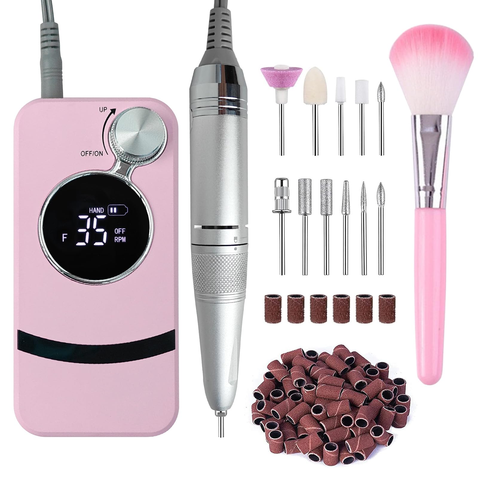 Amazon.com: Electric Professional Nail Dril 35000RPM Pink Nail